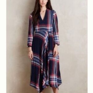Anthropologie Isabella Sinclair plaid Tartan dress, size L